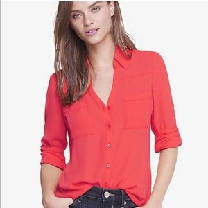 Like new!! Express Portofino Shirt in Coral